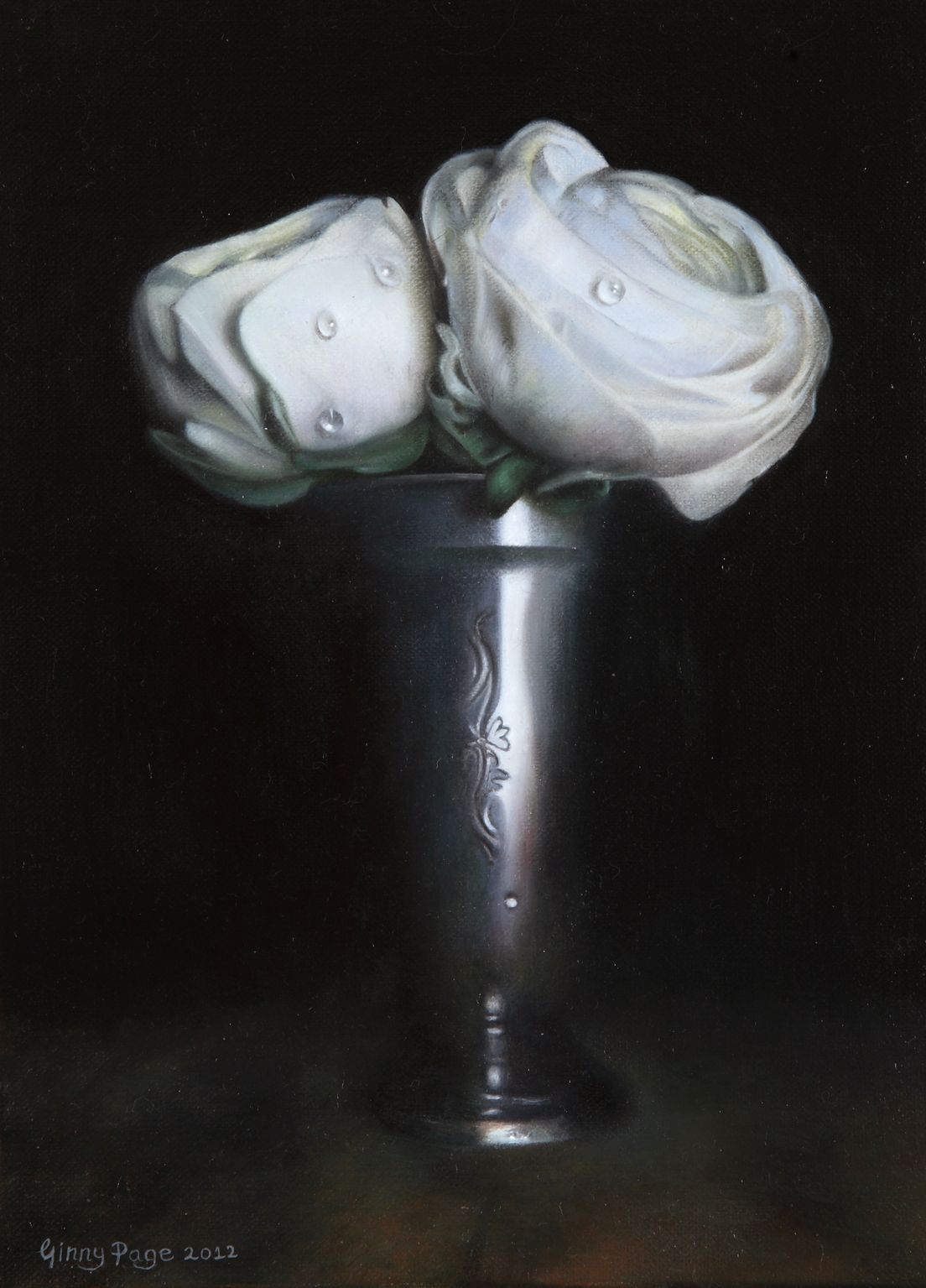 Ranunculus no.2, 2013 – Still life oil painting on canvas, 22 x 16 cm – Ginny Page